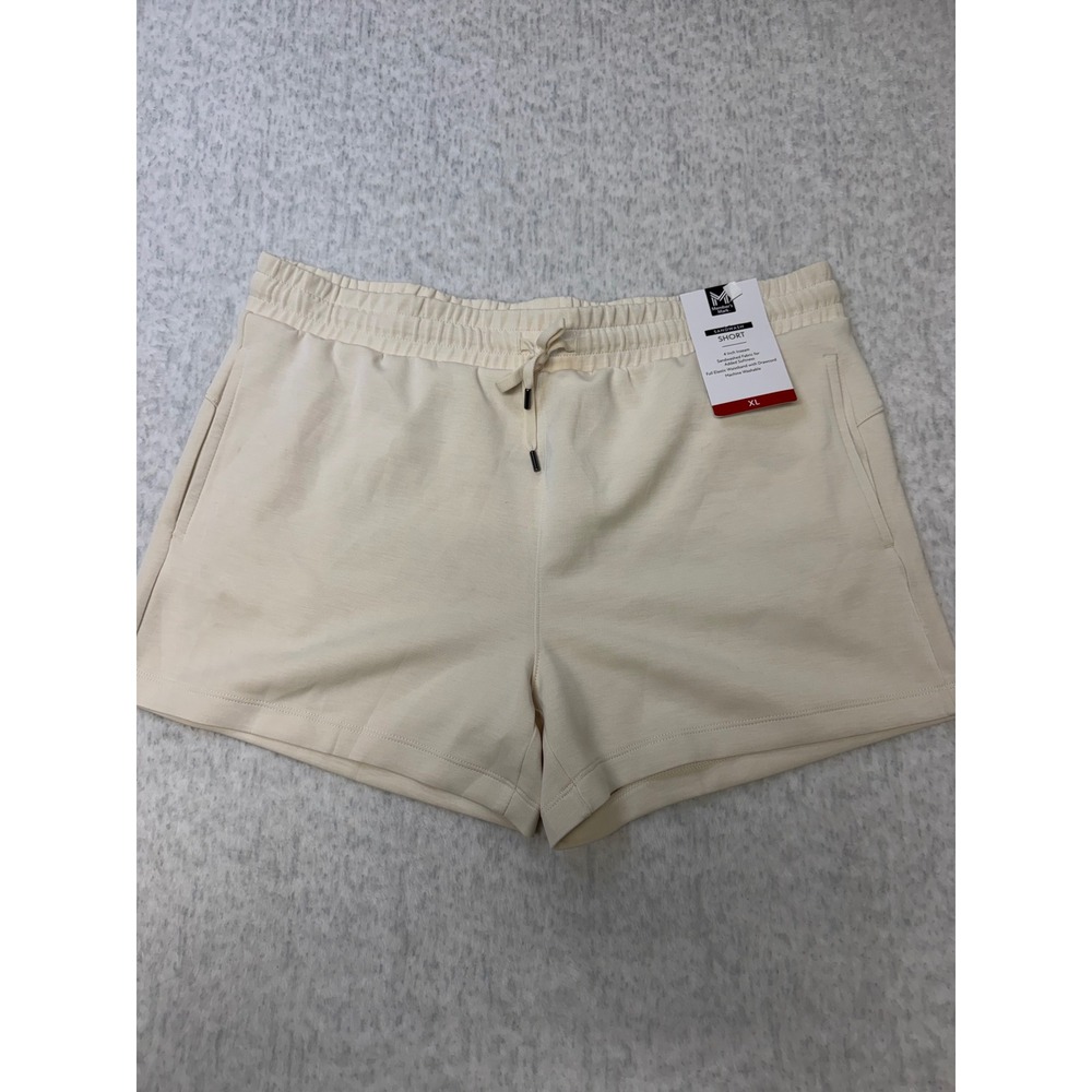 Members‎ Mark Sandwash Shorts Womens XL Cream  Elastic Waist 4 Inch Inseam